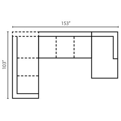 Layout C: Three Piece Sectional 103" x 153" x 64"