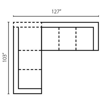 Layout E: Two Piece Sectional 103" x 127"
