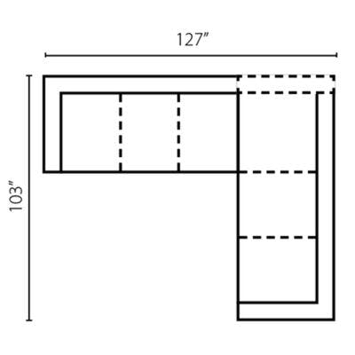 Layout F: Two Piece Sectional 127" x 103"