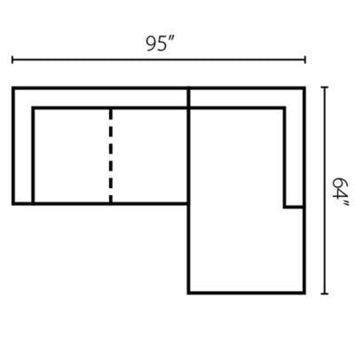 Layout G: Two Piece Sectional 95" x 64"