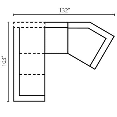 Layout I: Three Piece Sectional 103" x 132"