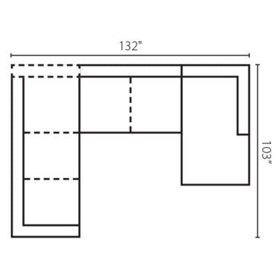 Layout F:  Three Piece Sectional 66" x 132" x 103"