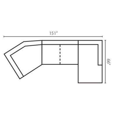 Layout G: Three Piece Sectional 151" x 66"