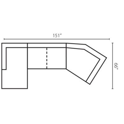 Layout H:  Three Piece Sectional 151" x 66"