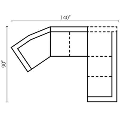 Layout H:  Three Piece Sectional 90" x 140"