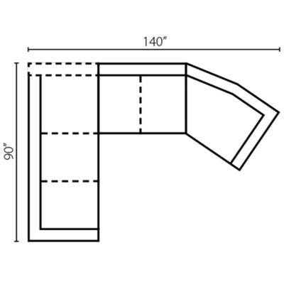 Layout G:  Three Piece Sectional 90" x 140"