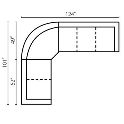 Layout I:  Three Piece Sectional 101" x 124"