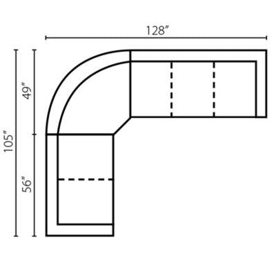 Layout E:  Three Piece Sectional 105" x 128"