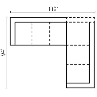 Layout H:  Two Piece Sectional 119" x 94"