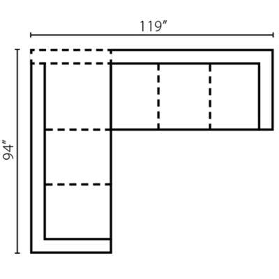 Layout G:  Two Piece Sectional 94" x 119"
