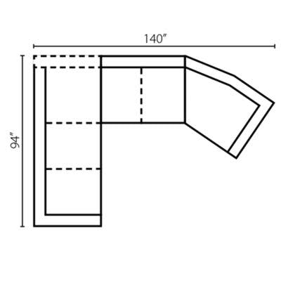 Layout K:  three Piece Sectional 94" x 140"