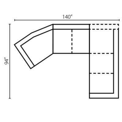 Layout L:  Three Piece Sectional 140" x 94"