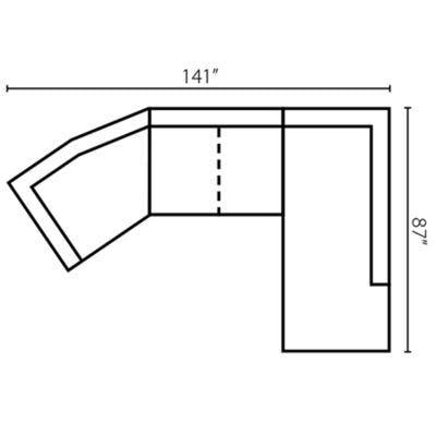 Layout A:  Three Piece Sectional 141" x 87"