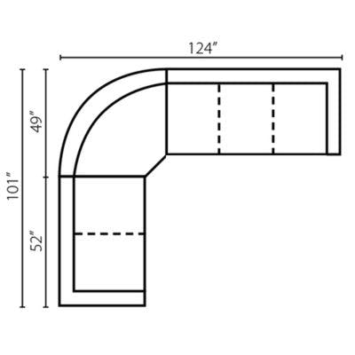 Layout F:  Three Piece Sectional 101" x 124"