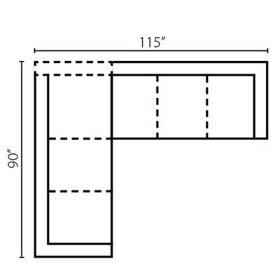 Layout G:  Two Piece Sectional 90" x 115"