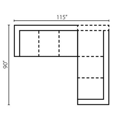 Layout H:  Two Piece Sectional 115" x 90"