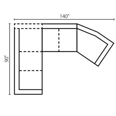 Layout K: Three Piece Sectional 90" x 140"