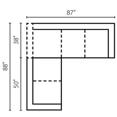 Layout A: Two Piece Sectional 88" x 87"