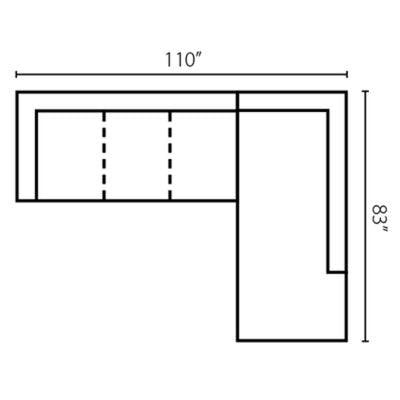 Layout C:  Two Piece Sectional 110" x 83"
