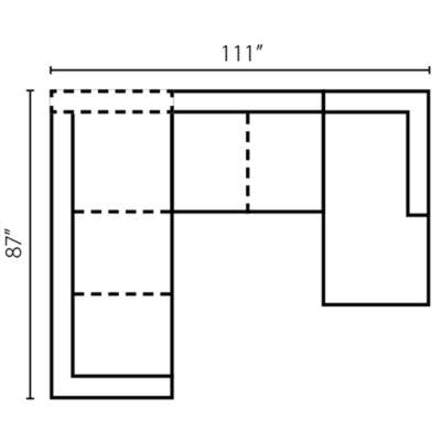 Layout E:  Three Piece Sectional 87" x 111"