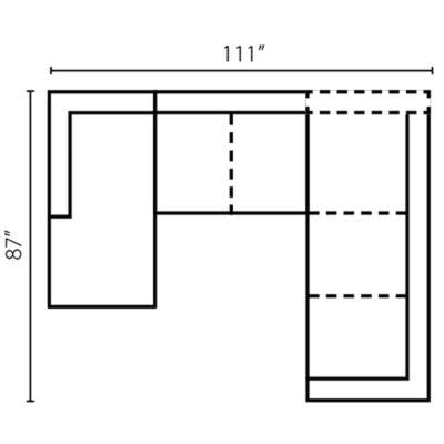 Layout F:  Three Piece Sectional 87" x 111"