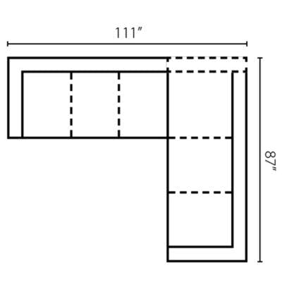 Layout G:  Two Piece Sectional 111" x 87"
