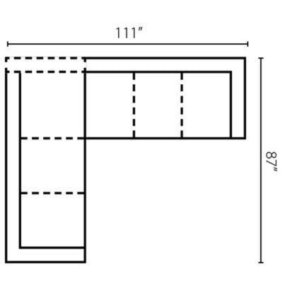 Layout H:  Two Piece Sectional 87" x 111"