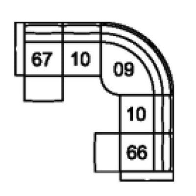 Layout B: Five Piece Sectional 103" x 103"