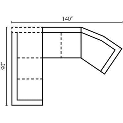 Layout K:  Three Piece Sectional 90" x 140"