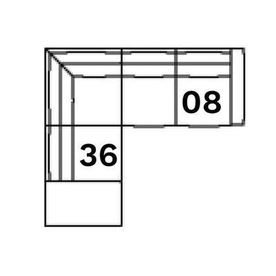 Layout D: Two Piece Sectional 91" x 97"