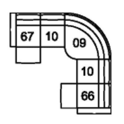 Layout A: Five Piece Reclining Sectional 101" x 101"