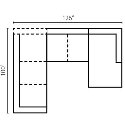 Layout A: Three Piece Sectional 100" x 126" 