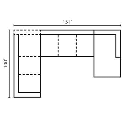 Layout C: Three Piece Sectional 100" x 151"