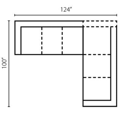 Layout F: Two Piece Sectional 124" x 100"
