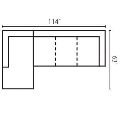 Layout J:  Two Piece Sectional 63" x 114"