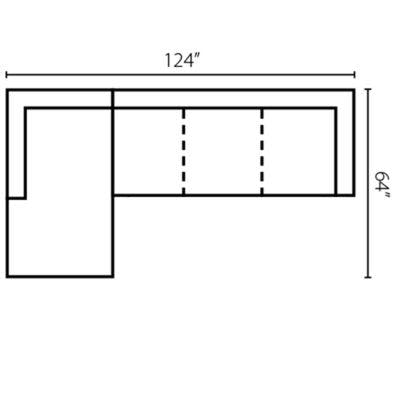 Layout J: Two Piece Sectional 64" x 124"