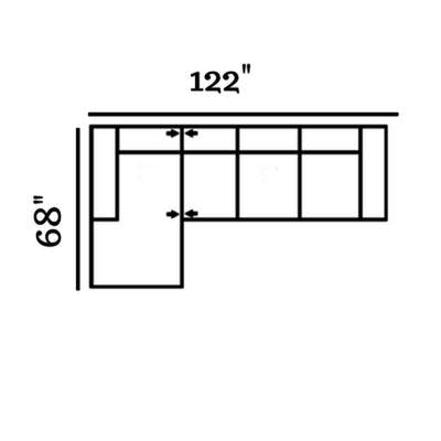 Layout D: Two Piece Sectional 68" x 122"