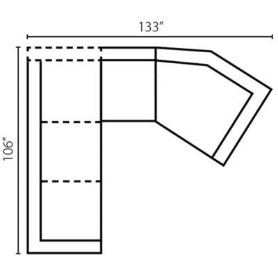 Layout I:  Three Piece Sectional 106" x 133"