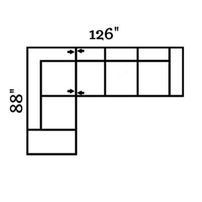 Layout A: Two Piece Sectional 88" x 126"