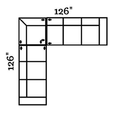 Layout F: Two PIece Sectional 126" x 126"