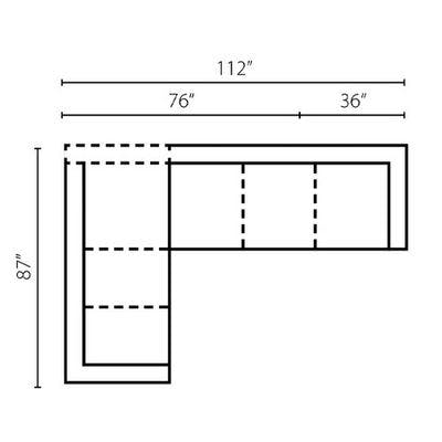 Layout D: Two Piece Sectional  87" x 112"