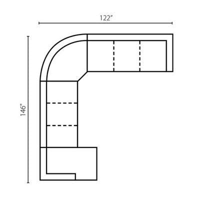 Layout G: Four Piece Sectional 146" x 122"