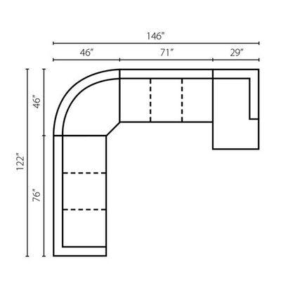 Layout H: Four Piece Sectional 122" x 146"