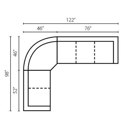 Layout I: Three Piece Sectional 98" x 122"