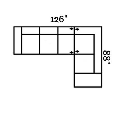 Layout E:  Two Piece Sectional 126" x 88"