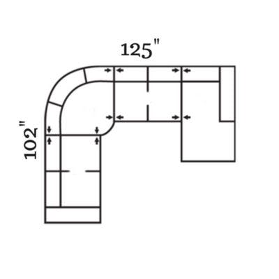 Layout I:  Four Piece Sectional 102" x 125"