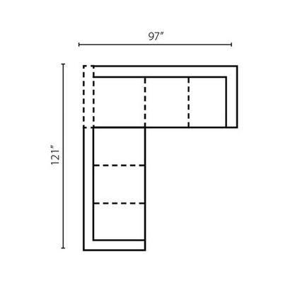 Configuration E: Two Piece Sectional 121" x 97"