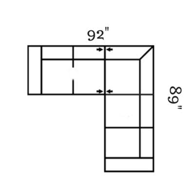 Layout F: Two Piece Sectional 92" x 89"