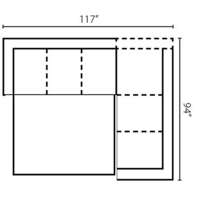 Layout C:  Two Piece Sectional 117" x 94"