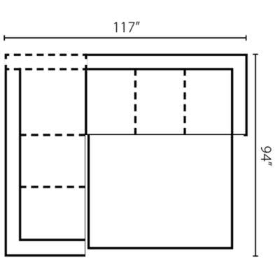 Layout D:  Two Piece Sleeper Sectional 117" x 94"